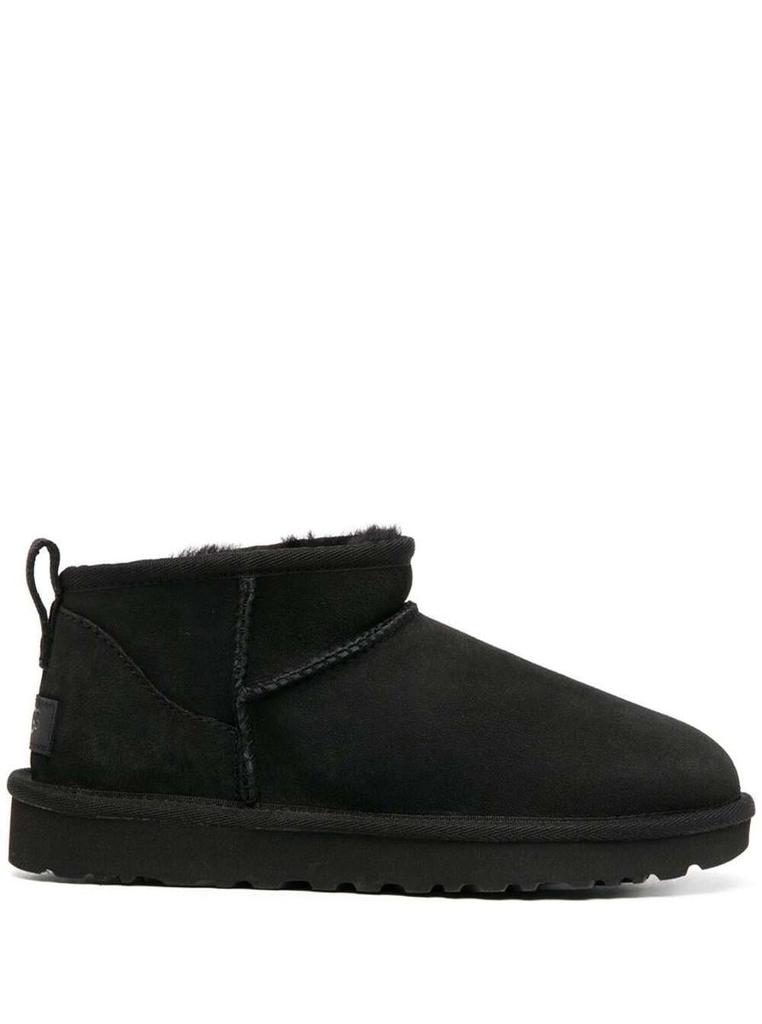 UGG Black 'Ultra Mini' Boots In Suede Woman