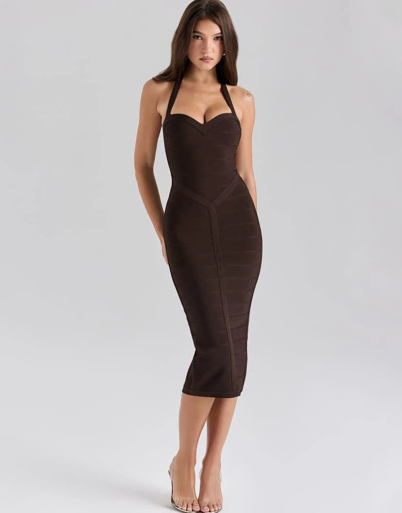 House of CB House of CB the supermodel halter midi bandage dress in  chocolat - Dresses & Skirts - Free Shipping - BeyondStyle