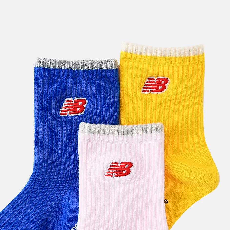 New Balance Kids Patch Logo Midcalf Socks 3 Pack 3