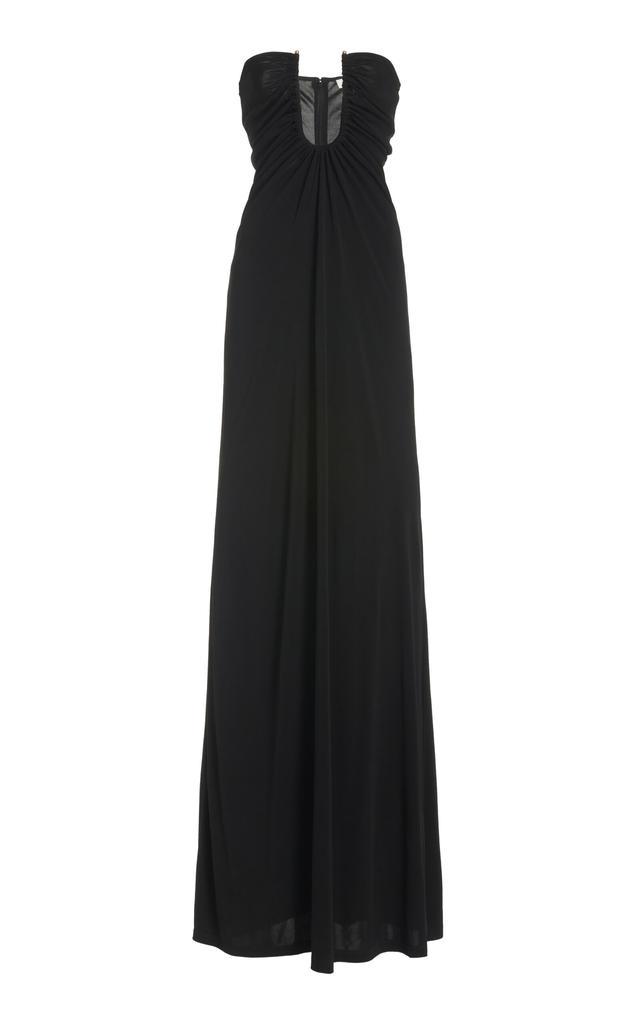 Christopher Esber Christopher Esber - Arced Palm Strapless Crepe Maxi Dress - Black - AU 8 - Moda Operandi