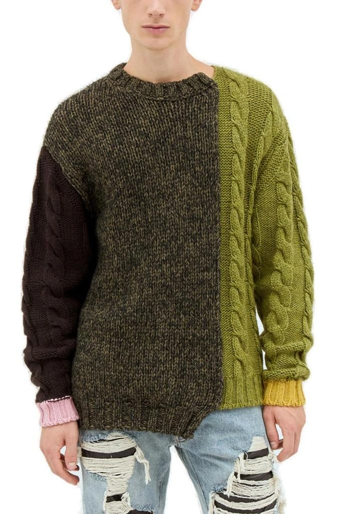 Gallery Dept Gallery Dept. Cable-Knit Asymmetric Colourblock Jumper 1