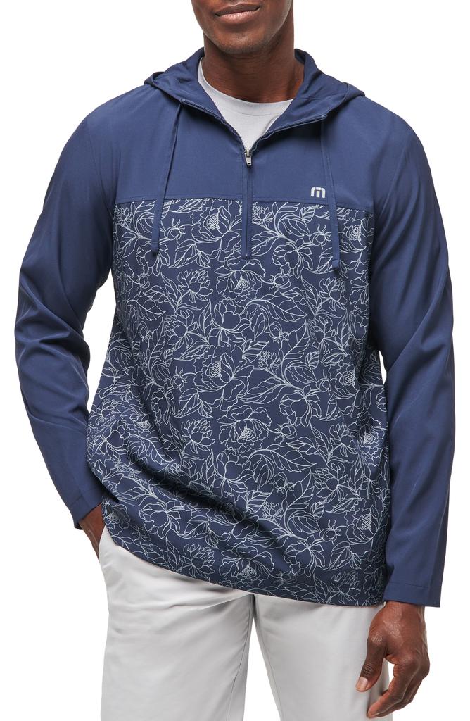 Travis Mathew Blooming Orchid Colorbock Quarter Zip Hoodie