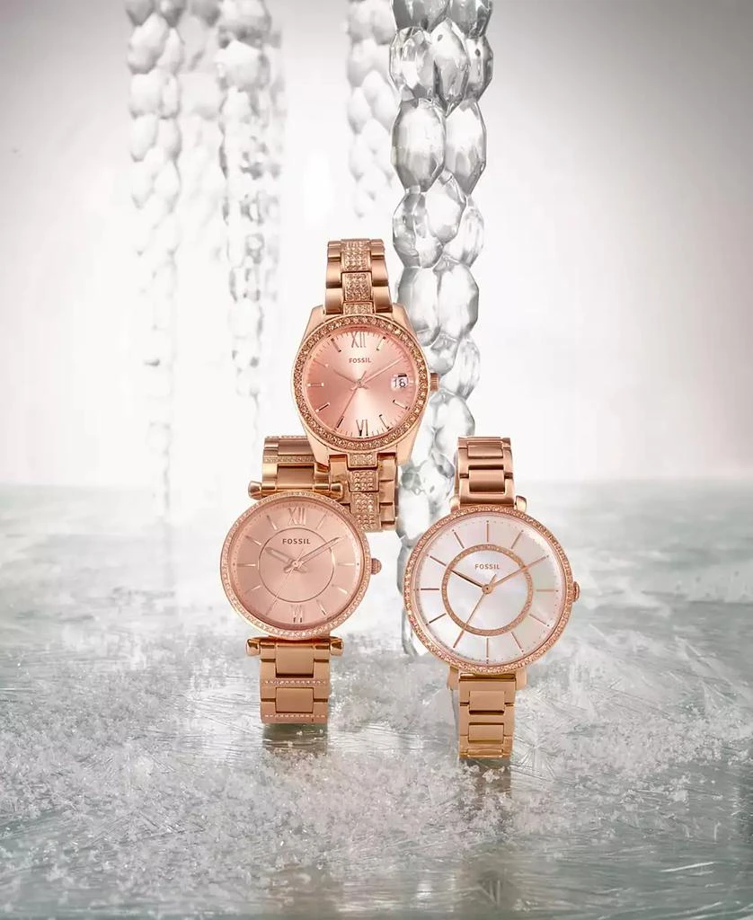 Fossil Women's Carlie Rose Gold-Tone Stainless Steel Bracelet Watch 2