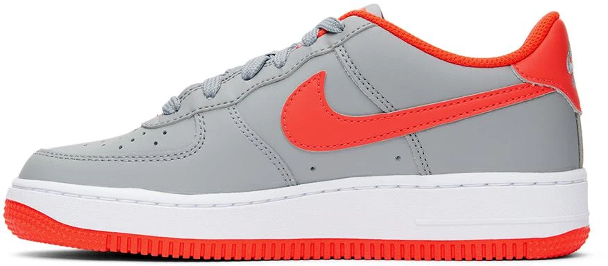 NIKE Kids Gray & Red Air Force 1 Big Kids Sneakers 3