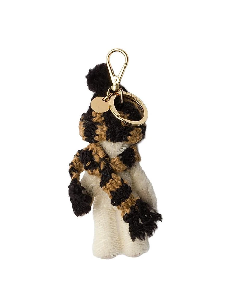 Prada Teddy Bear Bag Charm with Metal Ring 2