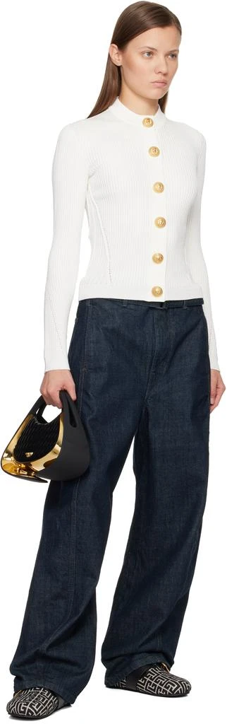 Balmain Black
Beige Anthem Mule Loafers 5