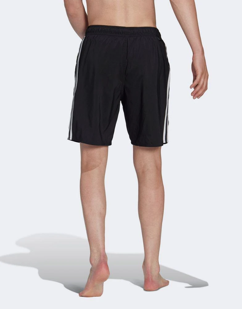 Adidas adidas 3-stripes CLX swim shorts in black 4