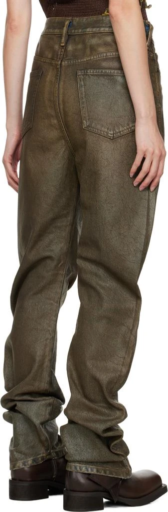 Acne Studios Brown Coated Jeans 3