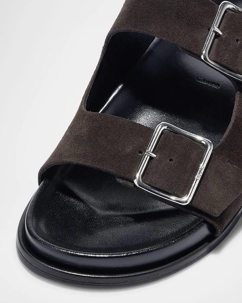 AEYDE Meena Suede Dual-Buckle Slide Sandals 5