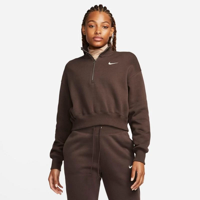 NIKE Women's Nike Sportswear Phoenix Fleece Oversized Half-Zip Crop Sweatshirt