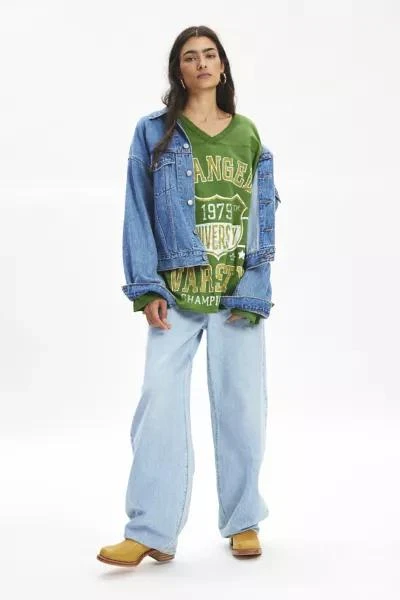 Urban Outfitters Varsity Vintage Graphic V-Neck Long Sleeve Tee 2