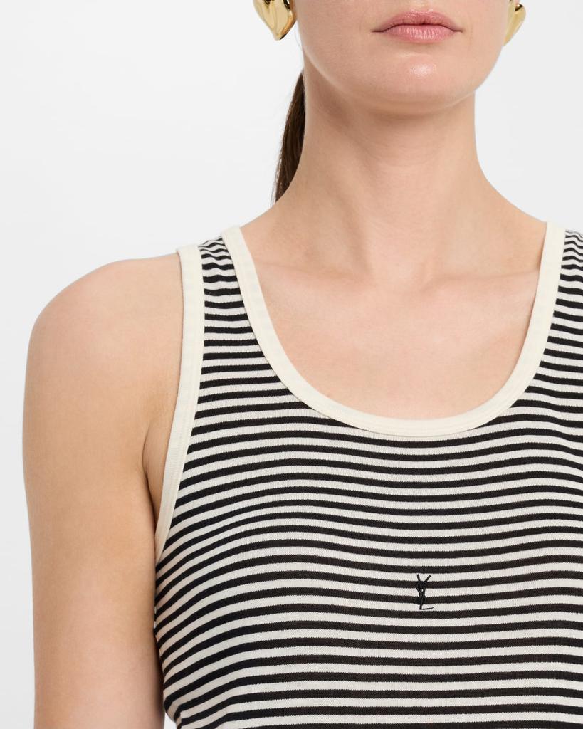 いず Yves Saint Laurent タンクトップ ロゴ Yves Saint Laurent YSL Logo Striped Tank Top - Lingerie - Free