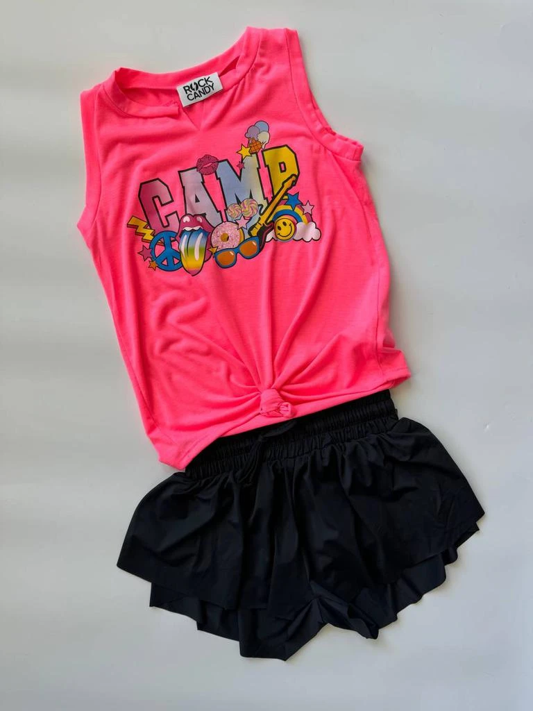 Rock & Candy Girls Camp Fun Tank In Neon Pink 4