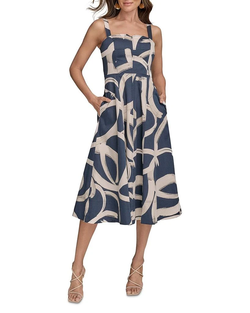 Donna Karan Abstract Print Midi Dress 1