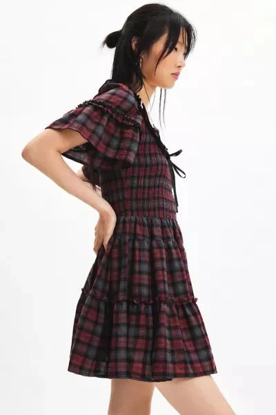 Kimchi Blue Kimchi Blue Juniper Plaid Ribbon Trim Mini Dress 4