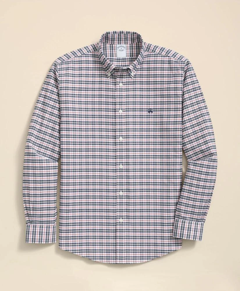 Brooks Brothers Stretch Non-Iron Oxford Button-Down Collar, Vintage Check Shirt