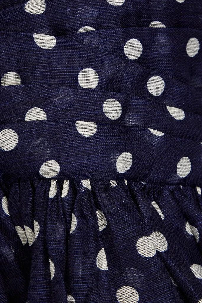 Zimmermann Polka-dot linen and silk-blend peplum mini halter dress 4