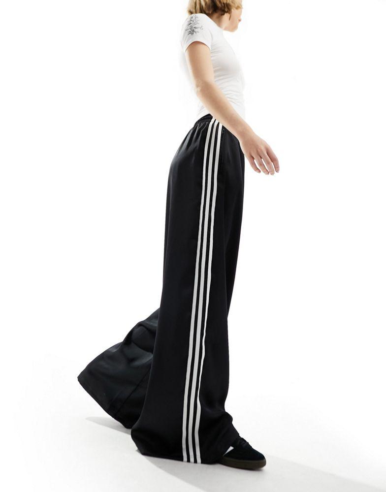 【adidas】SATIN WIDE LEG TRACK JOGGERS ジョガーパンツ Jogger Pants adidas Satin Wide Leg Joggers Black | Footshop