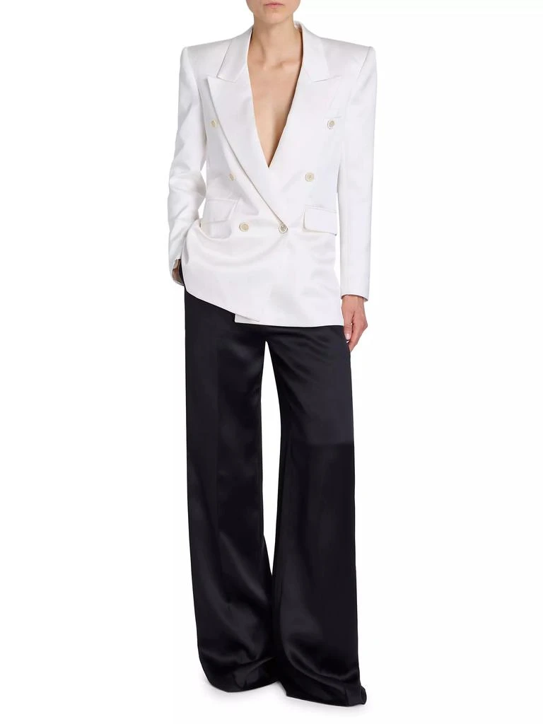 Yves Saint Laurent Double-Breasted Blazer in Silk Satin 2