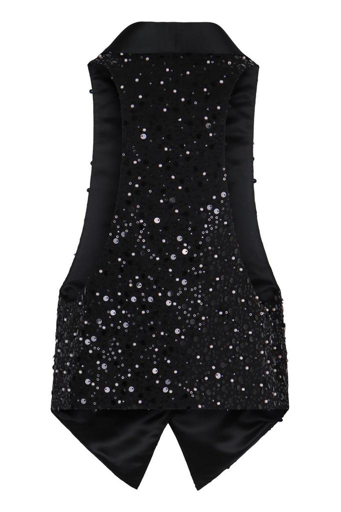 Emporio Armani Emporio Armani Black Gilet In Georgette