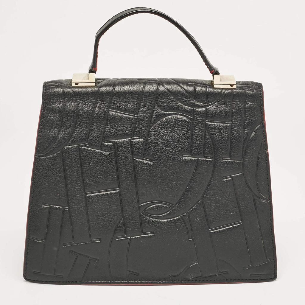 CH Carolina Herrera CH Carolina Herrera Black Embossed Leather Top Handle Bag 4