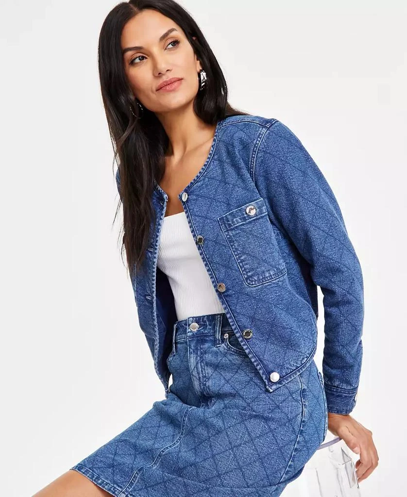 INC International Women's Quilted Denim Jacket, Exclusively at Macy's 4
