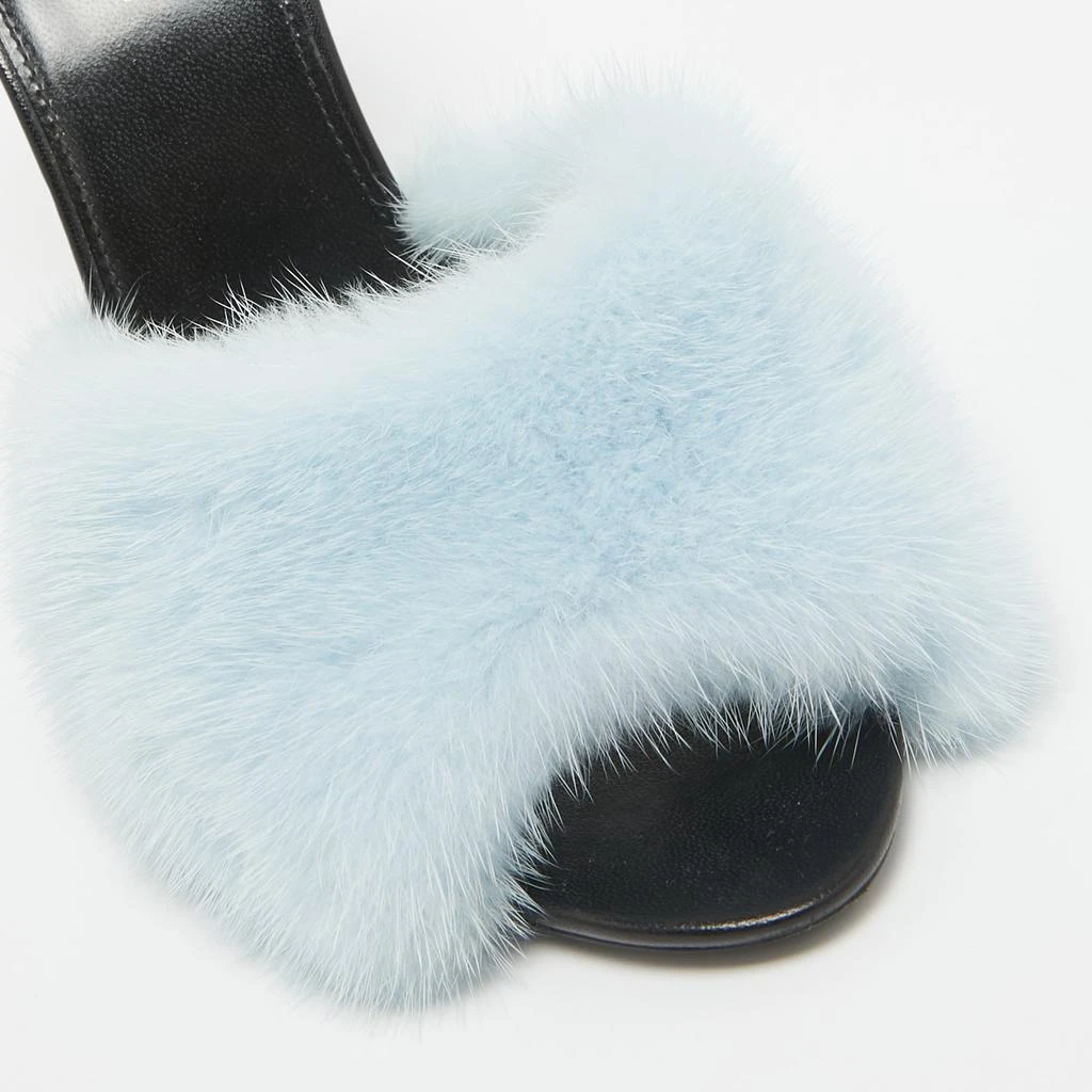Yves Saint Laurent Saint Laurent Blue Mink Fur Roy Slide Sandals Size 39 7