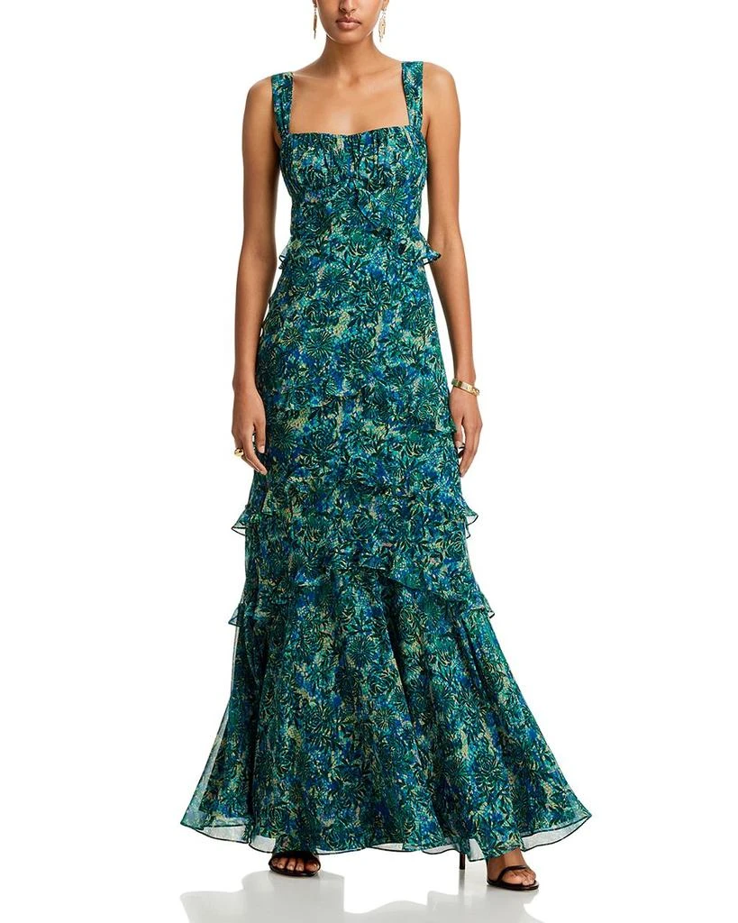 Saloni Chandra Silk Ruffled Dress 1