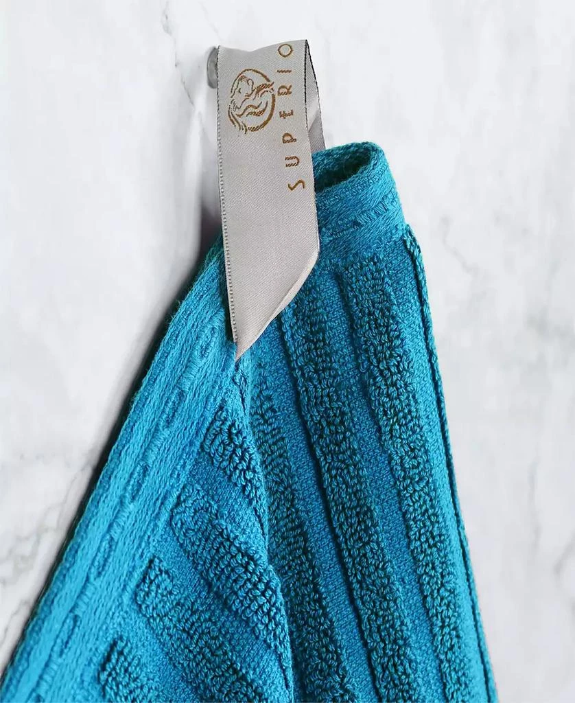 Superior Soho Checkered Border Cotton Ribbed Textured Ultra-Absorbent Towel 3