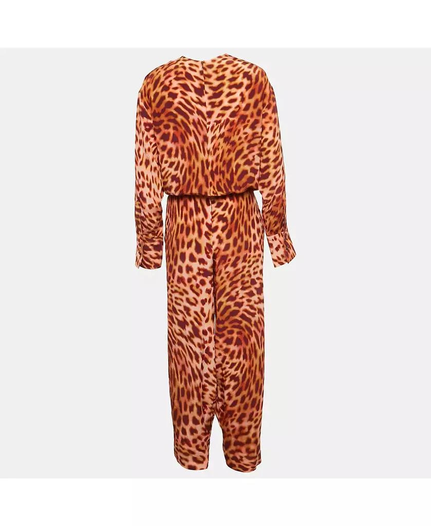 Pre-Owned Stella McCartney Women's Brown Leopard Print Silk Tie-Up Jumpsuit 2