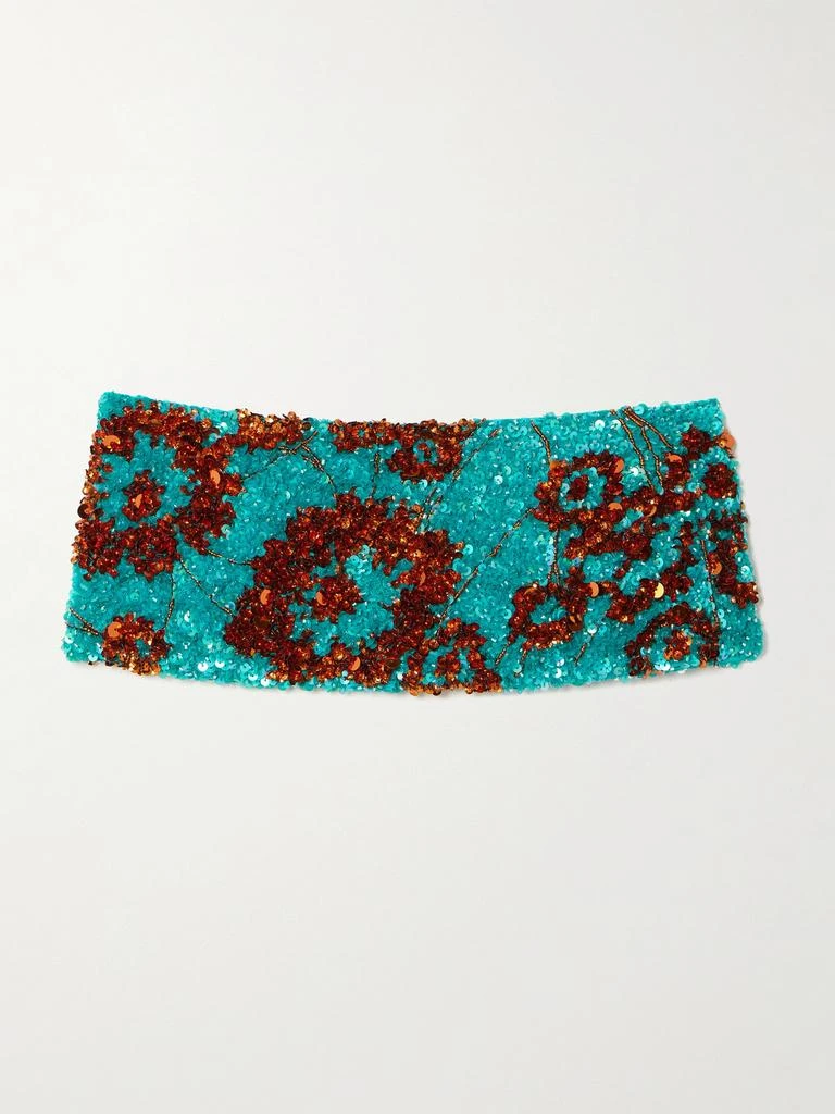 Dries Van Noten Embellished Tulle And Satin Belt