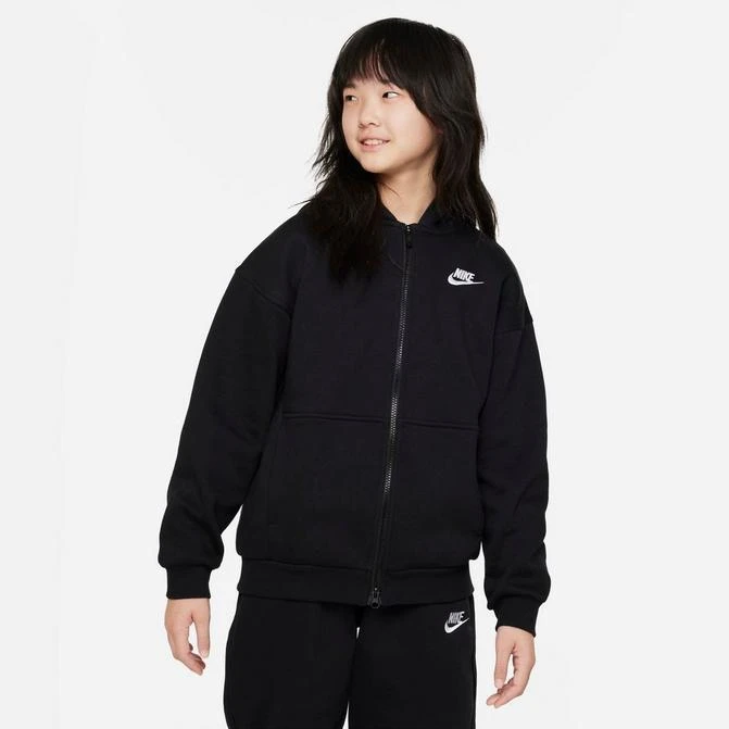 NIKE Kids' Nike Sportswear Club Fleece Oversized Full-Zip Hoodie 1