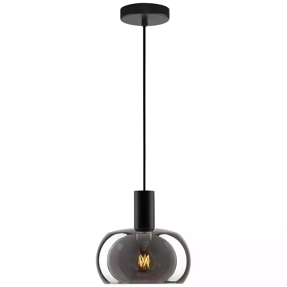 Possini Euro Design Rorie 8 1/2" Modern Pendant Ceiling Light Fixture Dining Room Over Table Kitchen Island Black Smoke Glass Mini 8