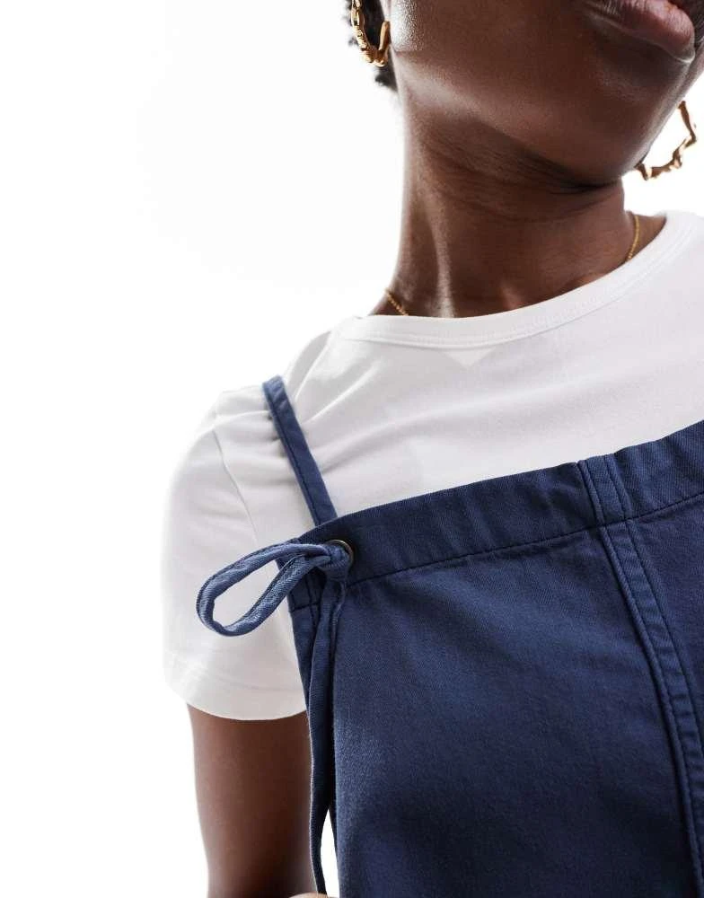 Monki Monki lightweight denim playsuit in navy 3