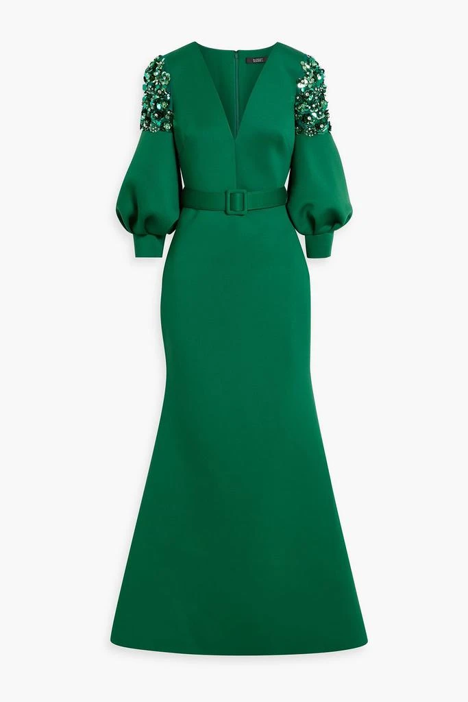Badgley Mischka Embellished scuba gown 1