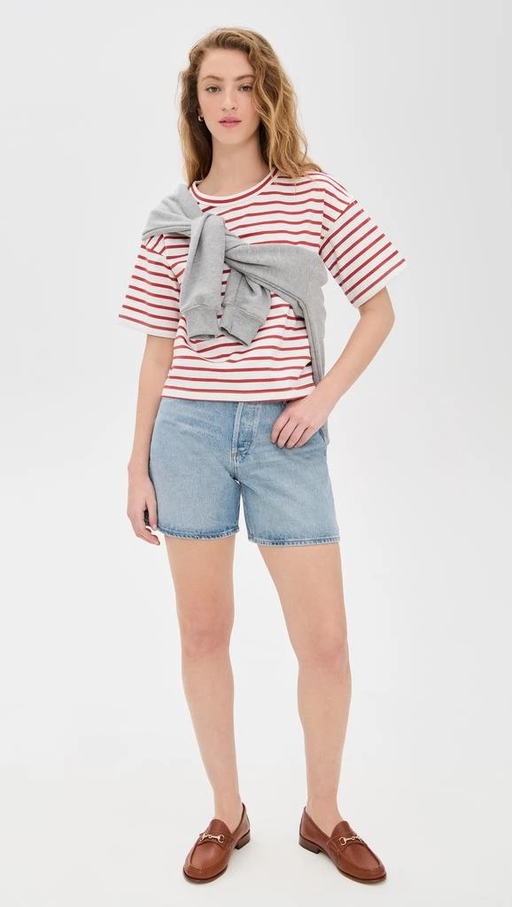Madewell Everyday Boxy Crop Tee in Stripe 4