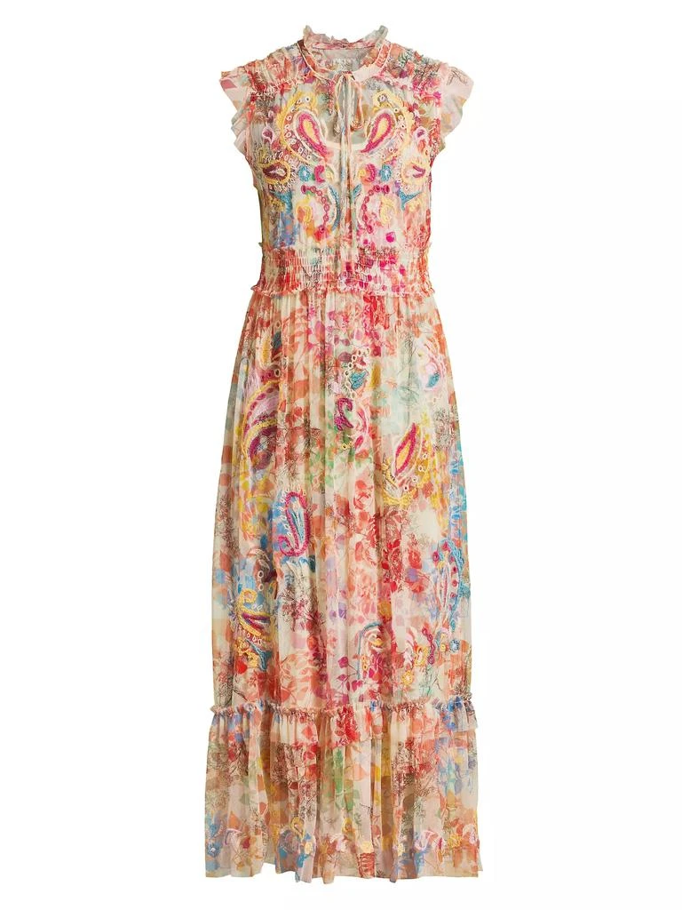 Johnny Was Mazzy Embroidered Mesh Dress 1