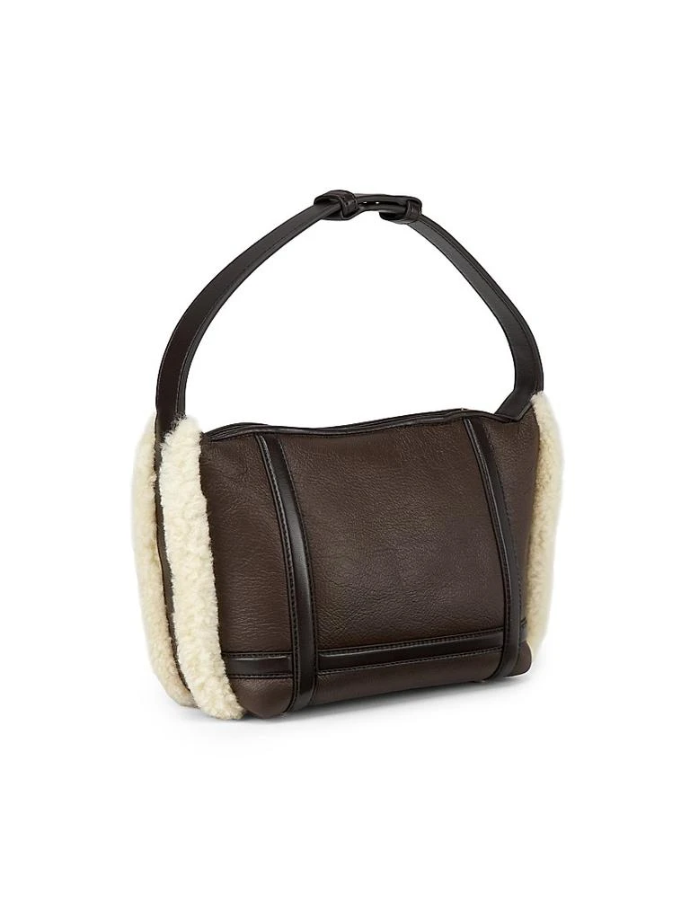 Bottega Veneta Wallace Shearling-Trimmed Leather Top Handle Bag 4