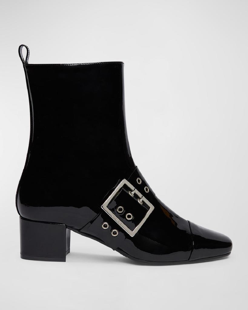 CAREL Rock Patent Buckle Ankle Booties