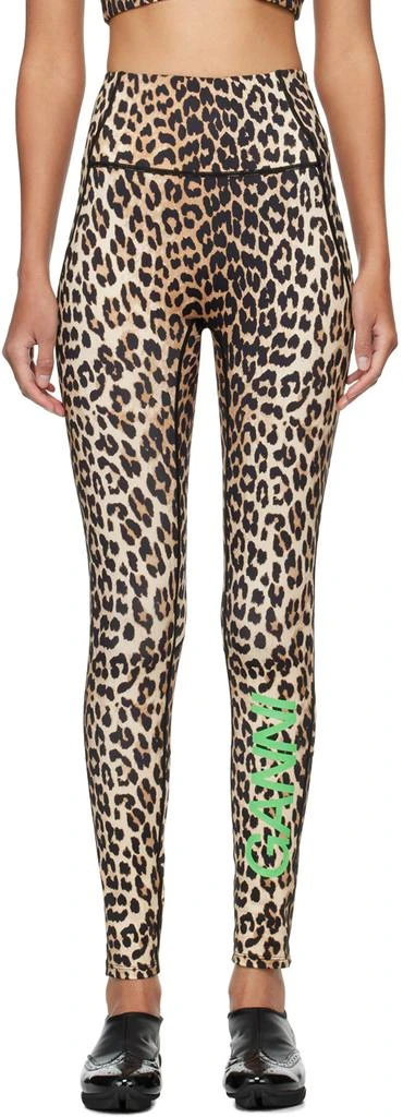 Ganni Brown Active Leggings 1
