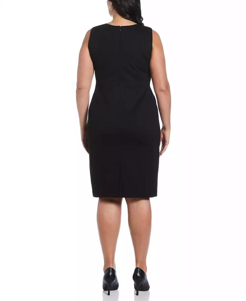 Rafaella Plus Size Gabardine V-Neck Sleeveless Sheath Dress