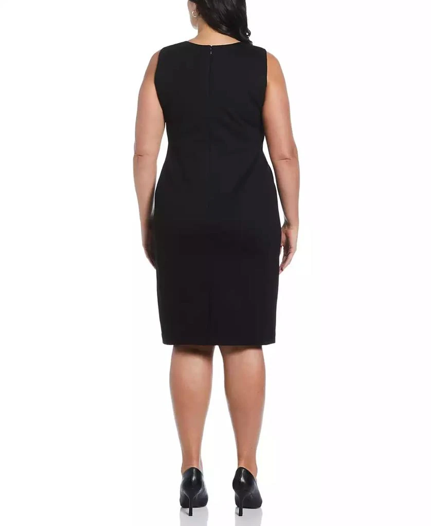 Rafaella Plus Size Gabardine V-Neck Sleeveless Sheath Dress 2