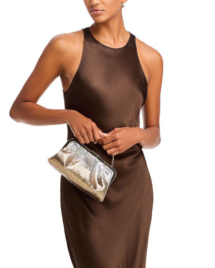 Strathberry Frame Clutch Degrade Sequins, Wicked Silver/Gold - Exclusive