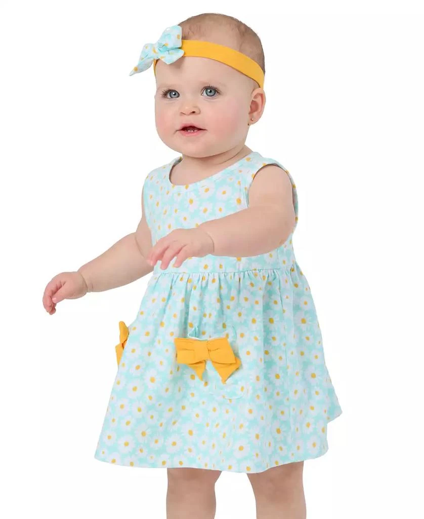 Rare Editions Baby Girls Print Tank Dress with Pockets & Headband, 2 Piece Set 1