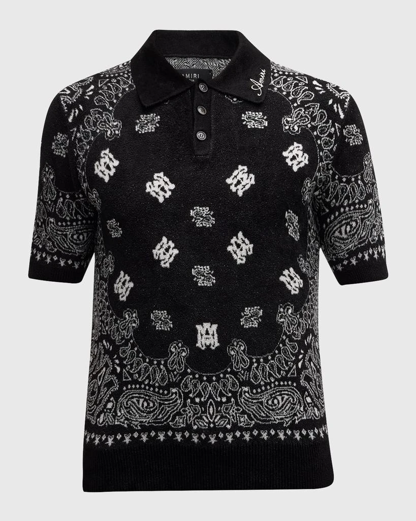 AMIRI Men's Bandana Knit Polo Shirt 2
