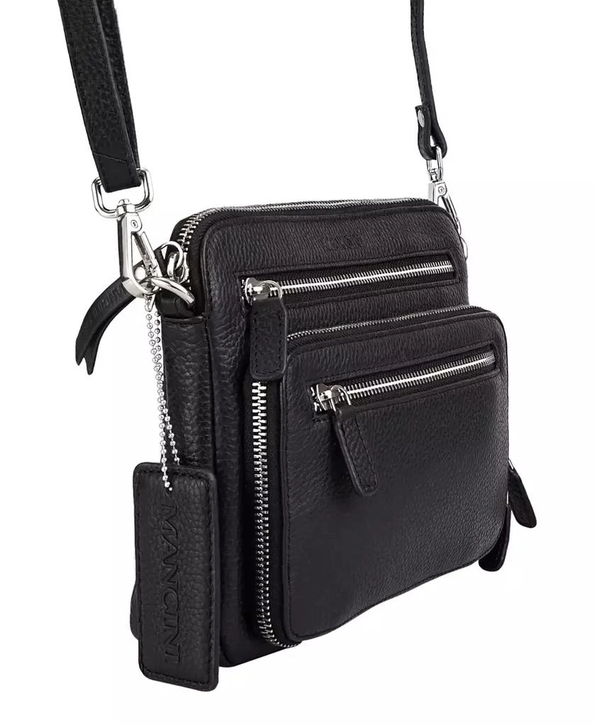 Mancini Leather Goods Pebbled Collection Valerie Leather Mini Crossbody Bag 3