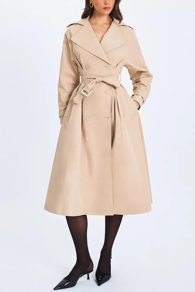Miss Circle Miss Circle Ulila Double-Breasted Pleated Trench Coat