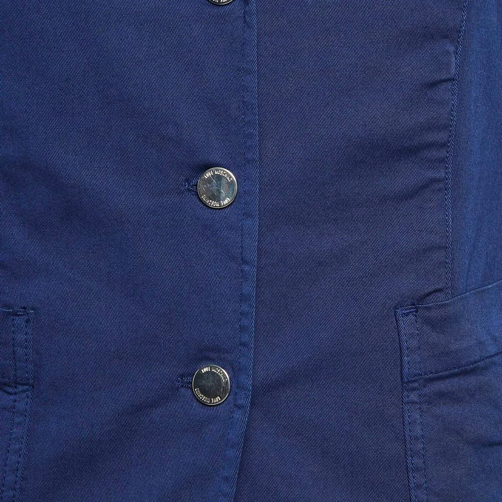 Love Moschino Love Moschino Navy Blue Cotton Metal Badge Detail Blazer M 3