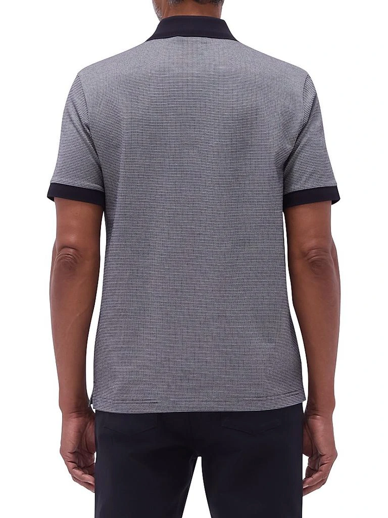BUGATCHI Quarter Zip Printed Cotton Polo Shirt 5