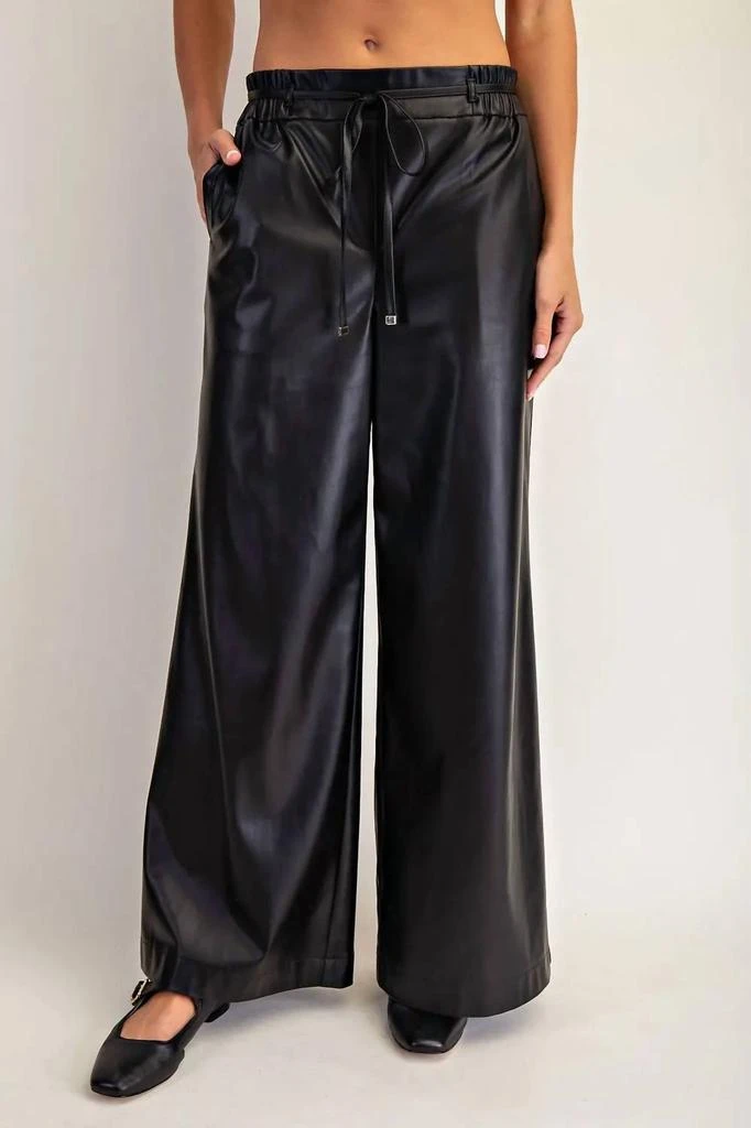 ee:some Ee:Some - Pleather Tie Waist Pants